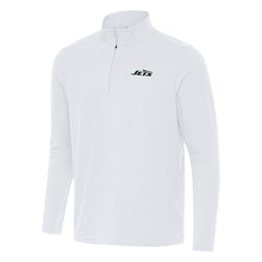 New York Jets Antigua Intent Quarter-Zip Pullover Top - White cheap
