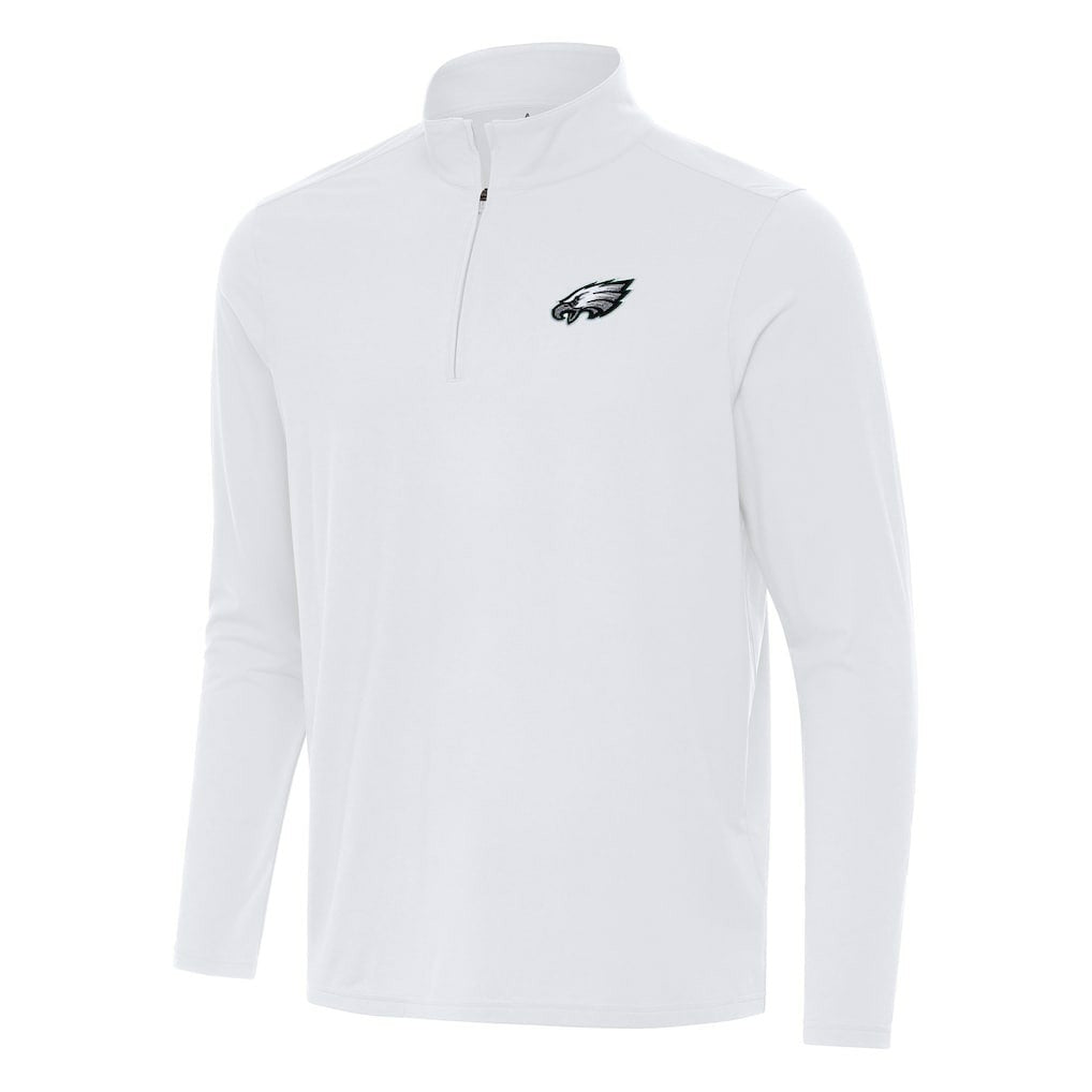 Philadelphia Eagles Antigua Intent Quarter-Zip Pullover Top - White sale