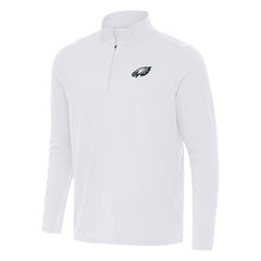 Philadelphia Eagles Antigua Intent Quarter-Zip Pullover Top - White sale
