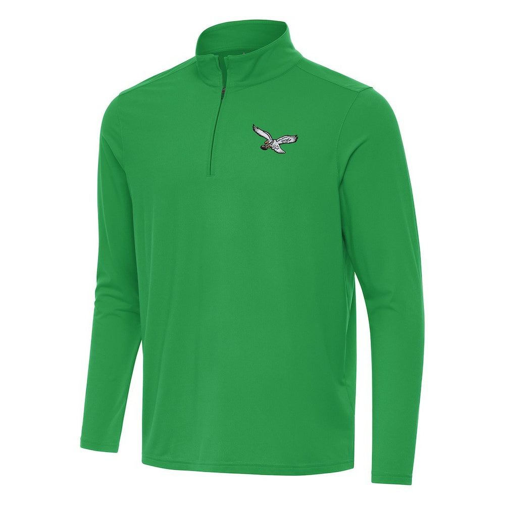 Philadelphia Eagles Antigua Intent Quarter-Zip Pullover Top - Kelly Green discount