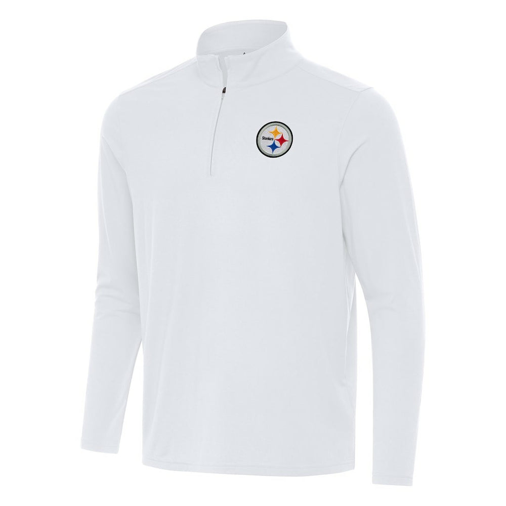 Pittsburgh Steelers Antigua Intent Quarter-Zip Pullover Top - White on sale