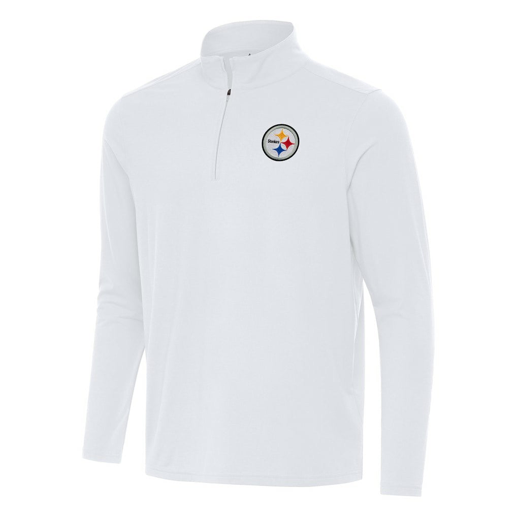 Pittsburgh Steelers Antigua Intent Quarter-Zip Pullover Top - White on sale