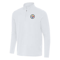 Pittsburgh Steelers Antigua Intent Quarter-Zip Pullover Top - White on sale