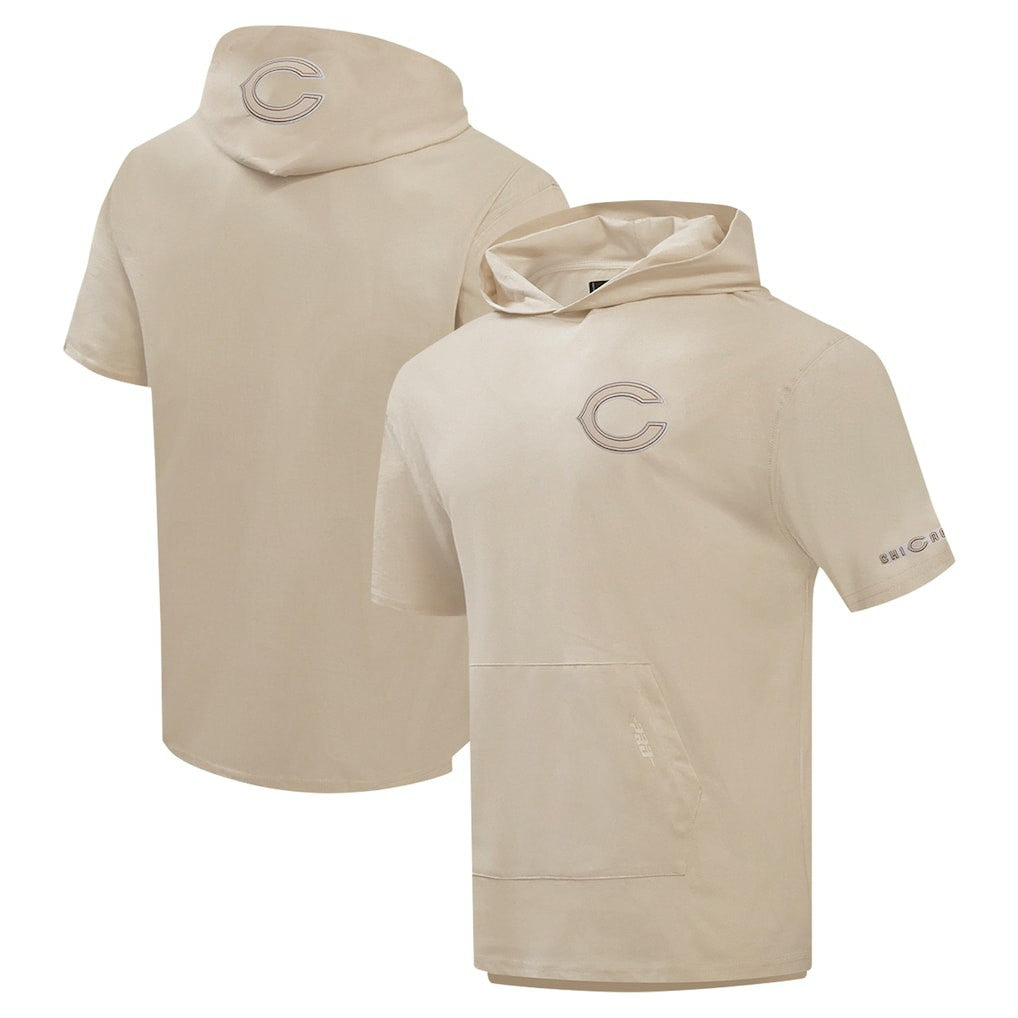 Chicago Bears Pro Standard Neutrals Capsule Short Sleeve Pullover Hoodie - Tan discount