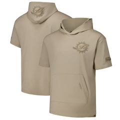 Miami Dolphins Pro Standard Neutrals Capsule Short Sleeve Pullover Hoodie - Tan discount