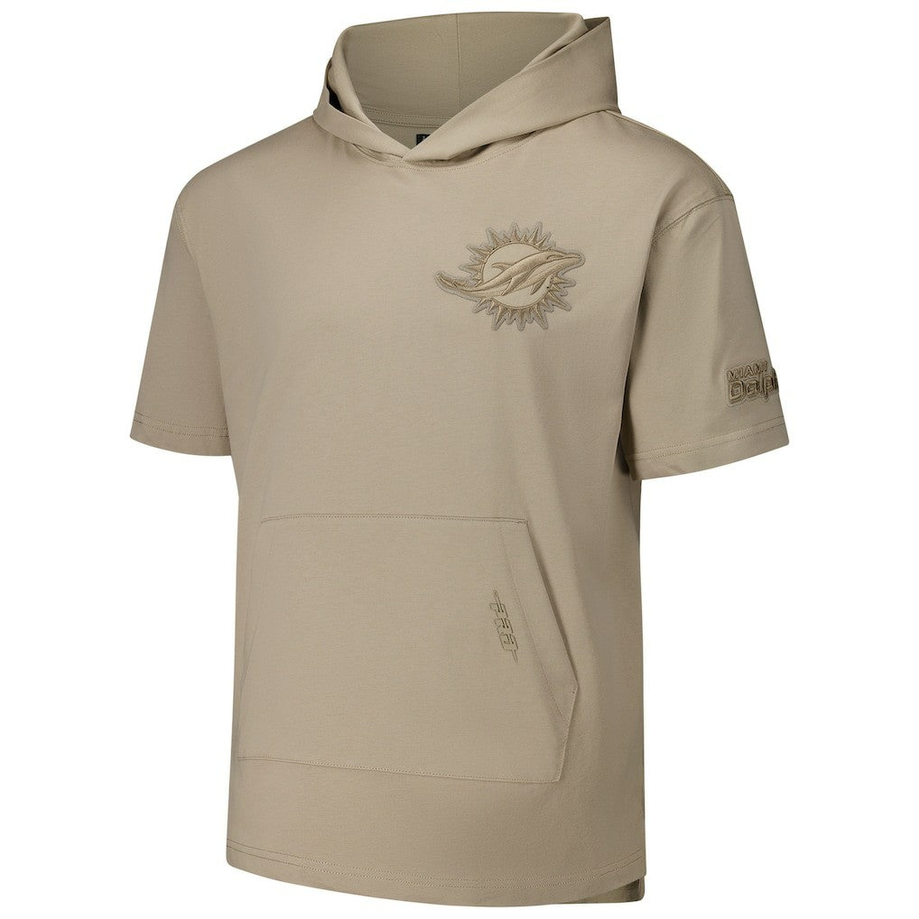 Miami Dolphins Pro Standard Neutrals Capsule Short Sleeve Pullover Hoodie - Tan discount