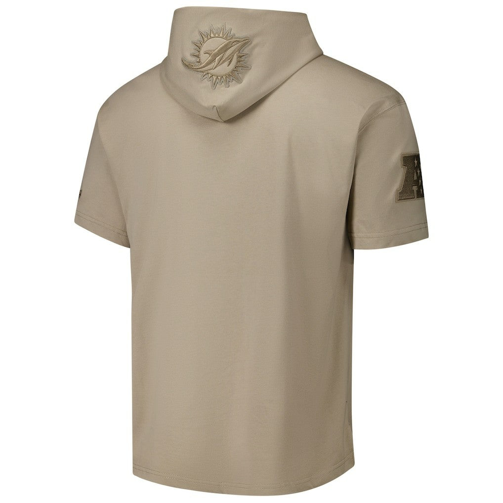 Miami Dolphins Pro Standard Neutrals Capsule Short Sleeve Pullover Hoodie - Tan discount