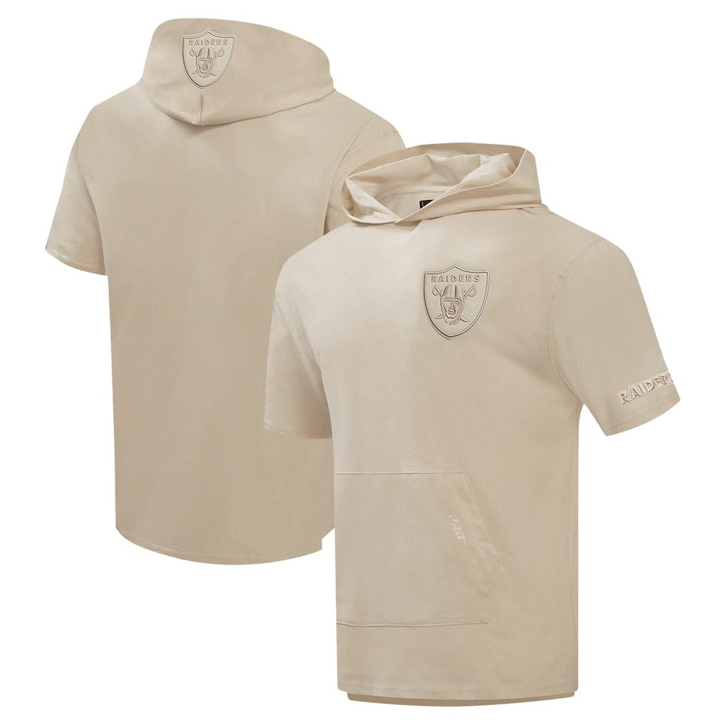 Las Vegas Raiders Pro Standard Neutrals Capsule Short Sleeve Pullover Hoodie - Tan outlet