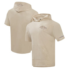 Baltimore Ravens Pro Standard Neutrals Capsule Short Sleeve Pullover Hoodie - Tan on sale