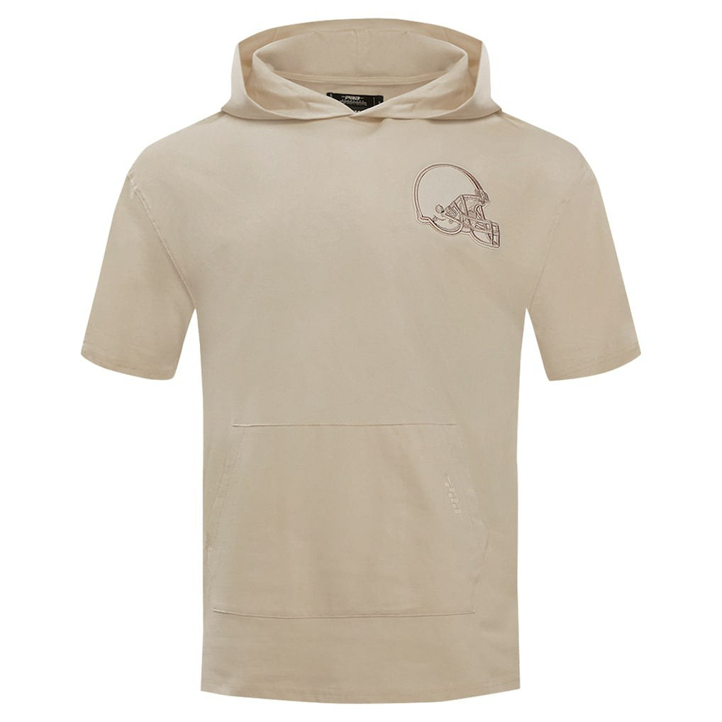 Cleveland Browns Pro Standard Neutrals Capsule Short Sleeve Pullover Hoodie - Tan discount