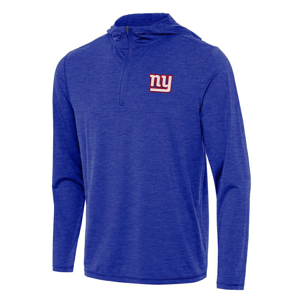 New York Giants Antigua Tidy Quarter-Zip Pullover Hoodie - Heather Royal on sale