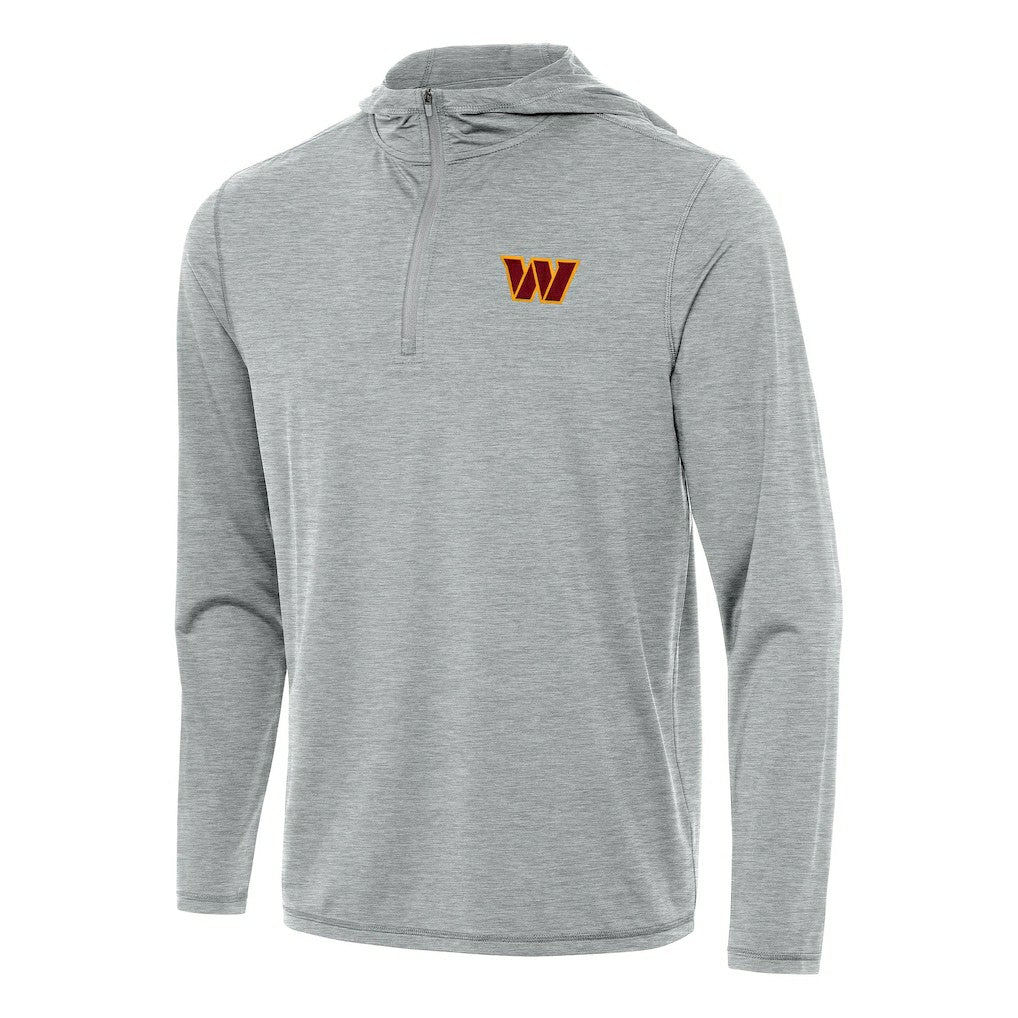 Washington Commanders Antigua Tidy Quarter-Zip Pullover Hoodie - Heather Gray sale