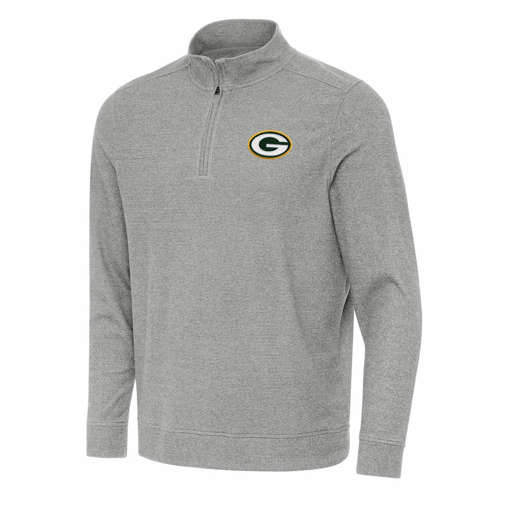 Green Bay Packers Antigua Subtle Quarter-Zip Top - Heather Gray discount