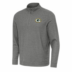 Green Bay Packers Antigua Subtle Quarter-Zip Top - Heather Black discount