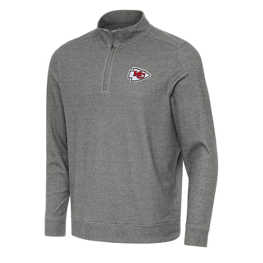 Kansas City Chiefs Antigua Subtle Quarter-Zip Top - Heather Black online