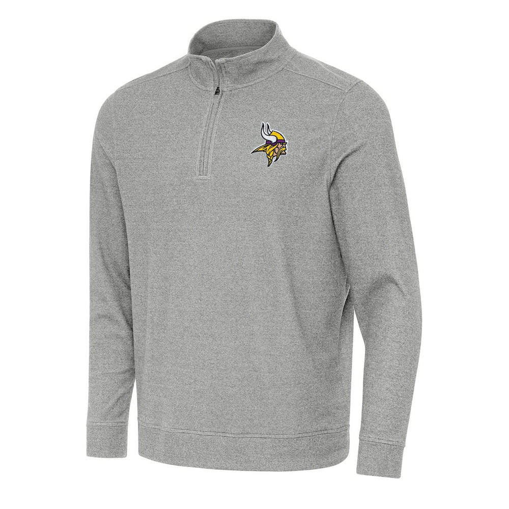 Minnesota Vikings Antigua Subtle Quarter-Zip Top - Heather Gray for sale