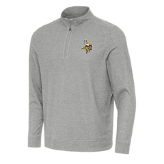 Minnesota Vikings Antigua Subtle Quarter-Zip Top - Heather Gray for sale