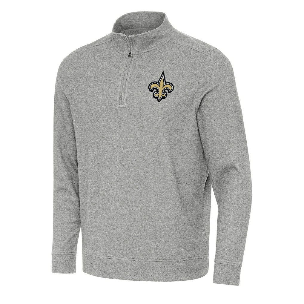 New Orleans Saints Antigua Subtle Quarter-Zip Top - Heather Gray outlet