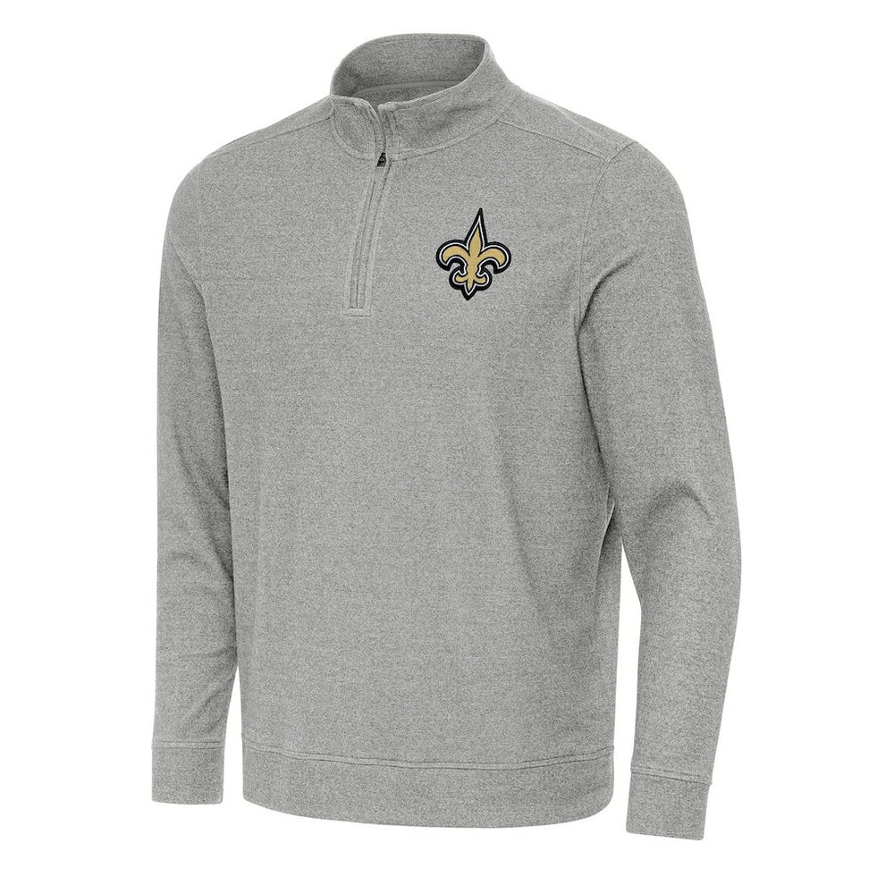 New Orleans Saints Antigua Subtle Quarter-Zip Top - Heather Gray outlet