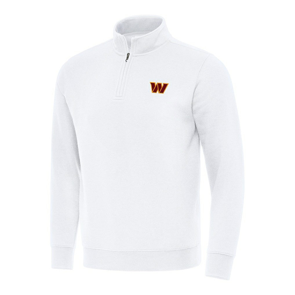 Washington Commanders Antigua Victory Quarter-Zip Pullover Top - White on sale