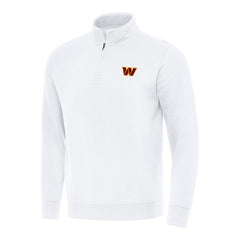 Washington Commanders Antigua Victory Quarter-Zip Pullover Top - White on sale