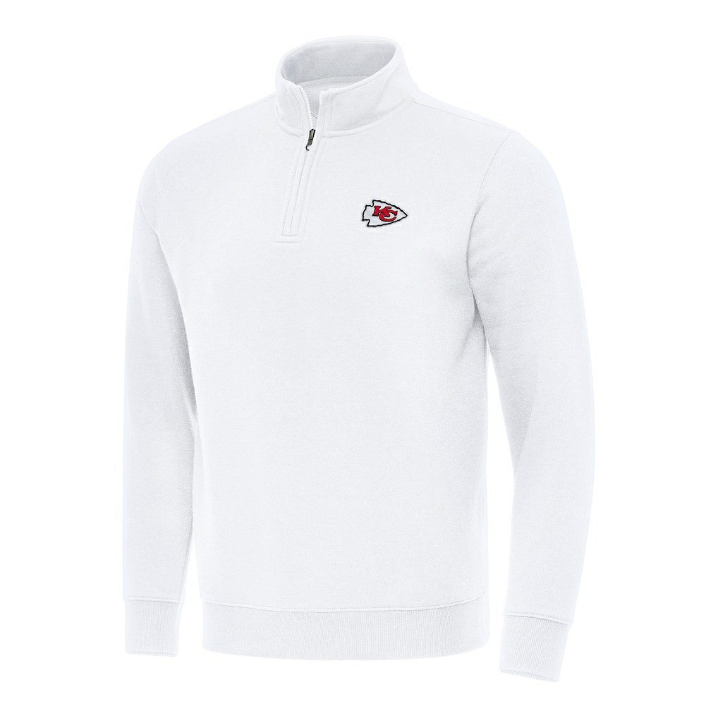 Kansas City Chiefs Antigua Victory Quarter-Zip Pullover Top - White on sale