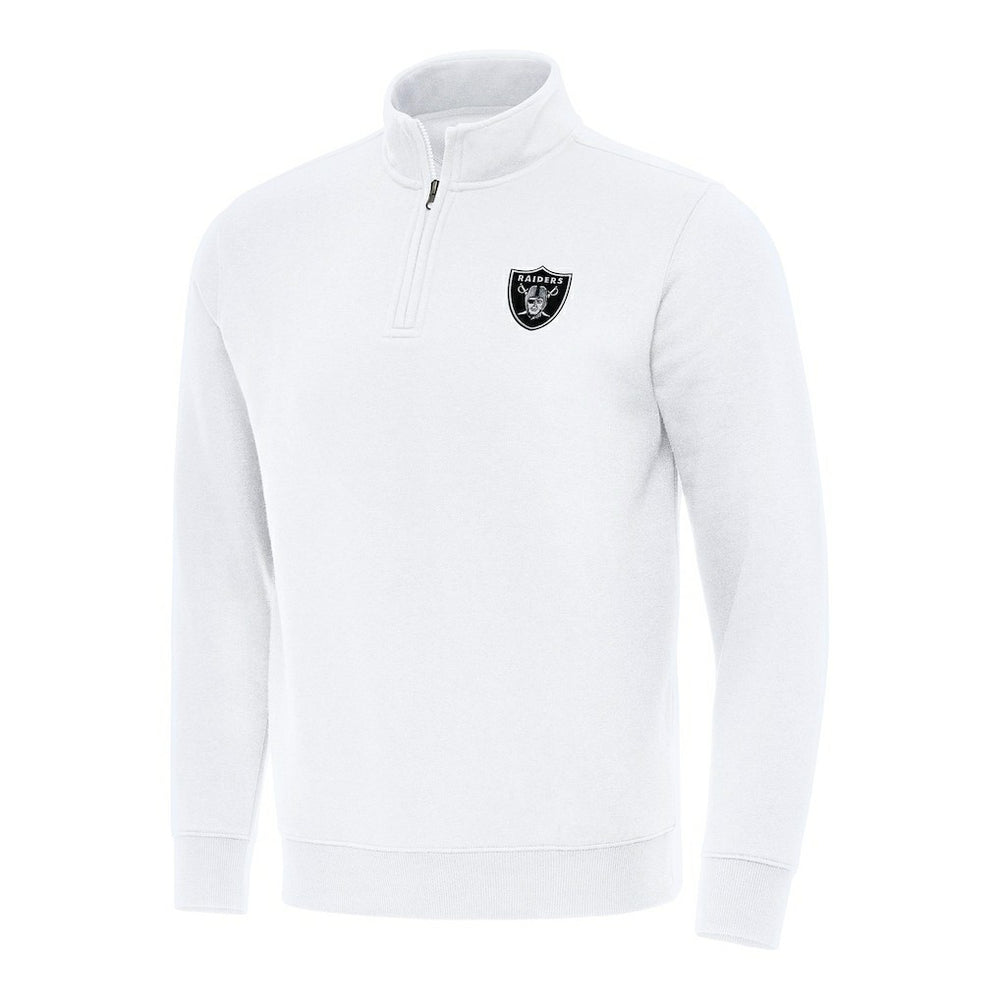 Las Vegas Raiders Antigua Victory Quarter-Zip Pullover Top - White for sale