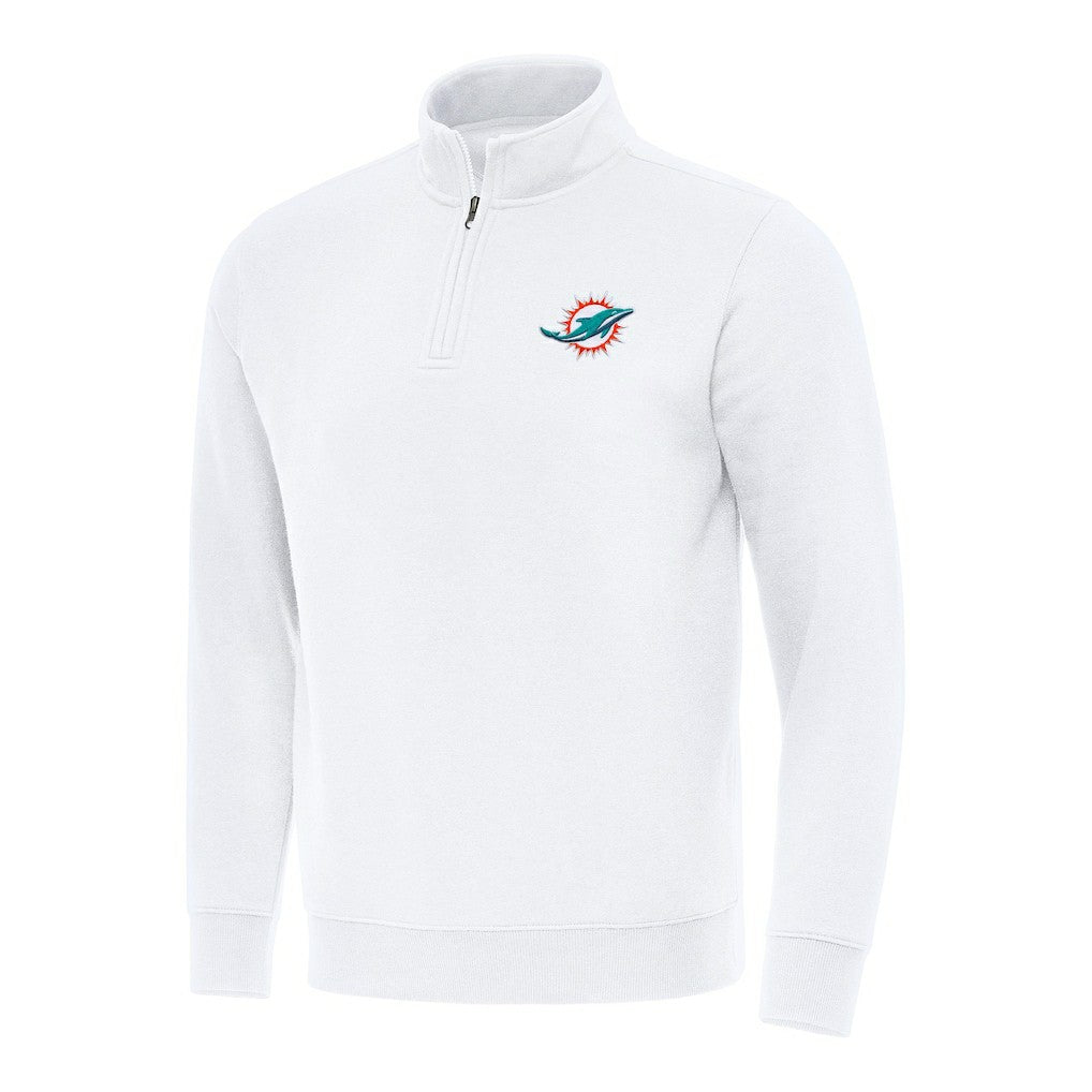 Miami Dolphins Antigua Victory Quarter-Zip Pullover Top - White cheap
