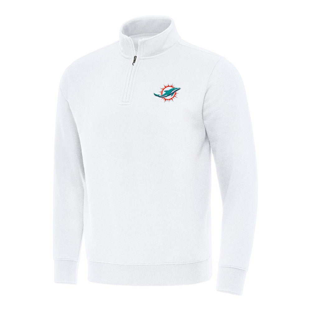 Miami Dolphins Antigua Victory Quarter-Zip Pullover Top - White cheap