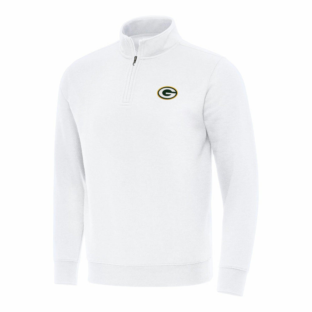Green Bay Packers Antigua Victory Quarter-Zip Pullover Top - White sale
