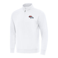 Denver Broncos Antigua Victory Quarter-Zip Pullover Top - White discount