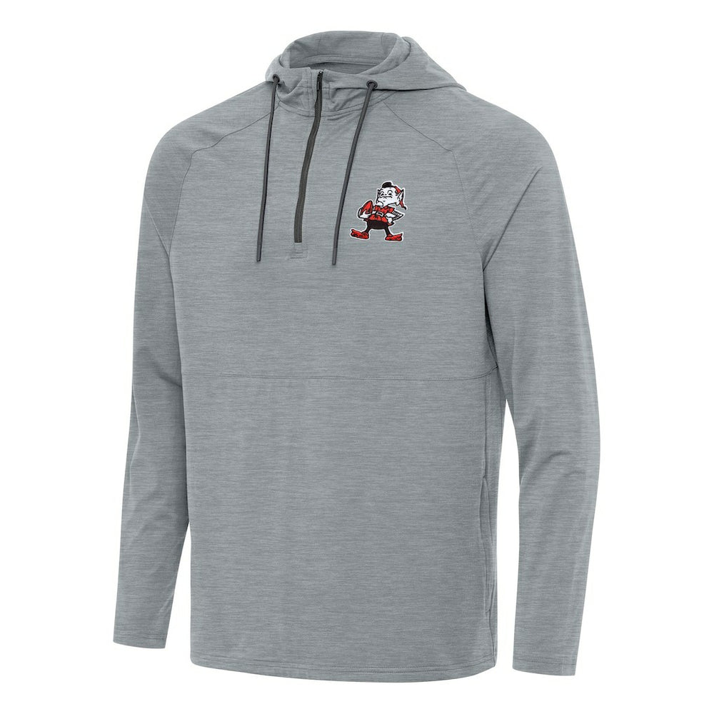 Cleveland Browns Antigua Spikes Quarter-Zip Pullover Hoodie - Heather Gray online