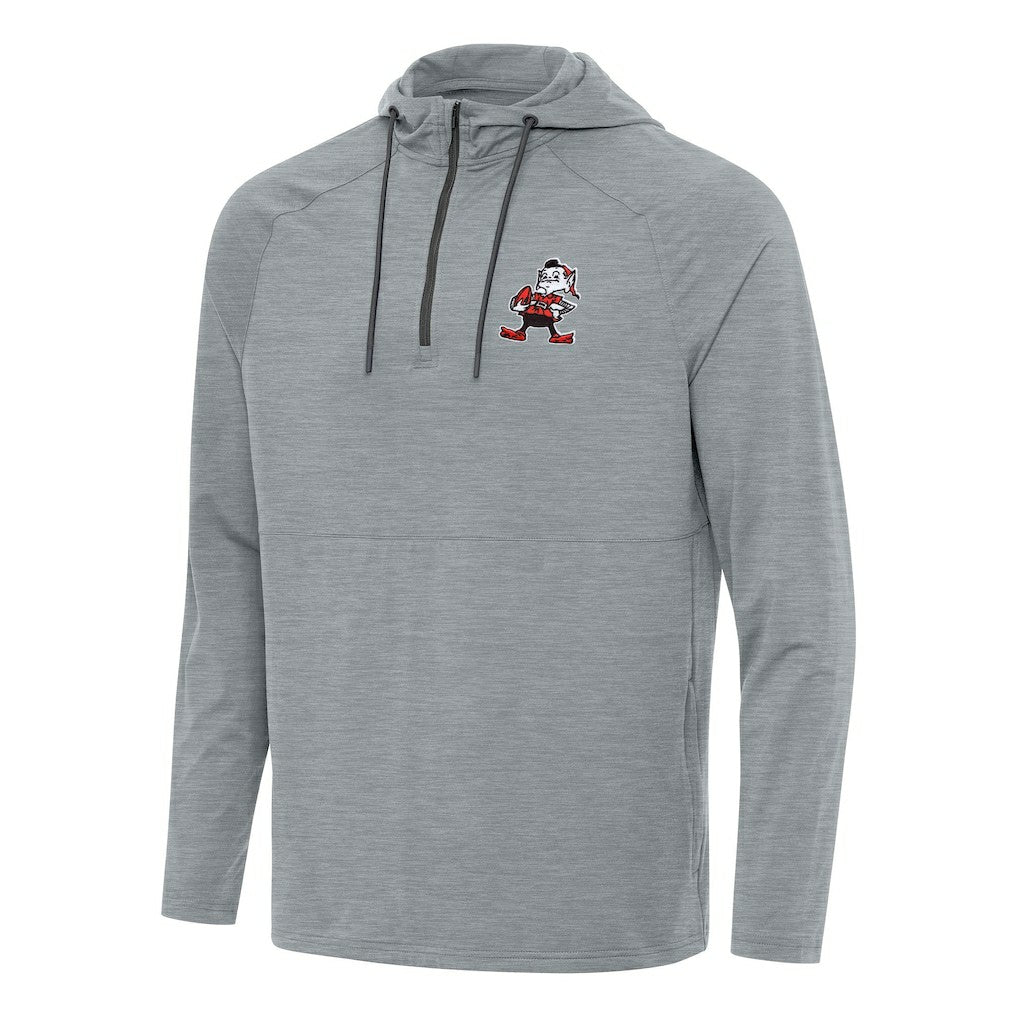 Cleveland Browns Antigua Spikes Quarter-Zip Pullover Hoodie - Heather Gray online