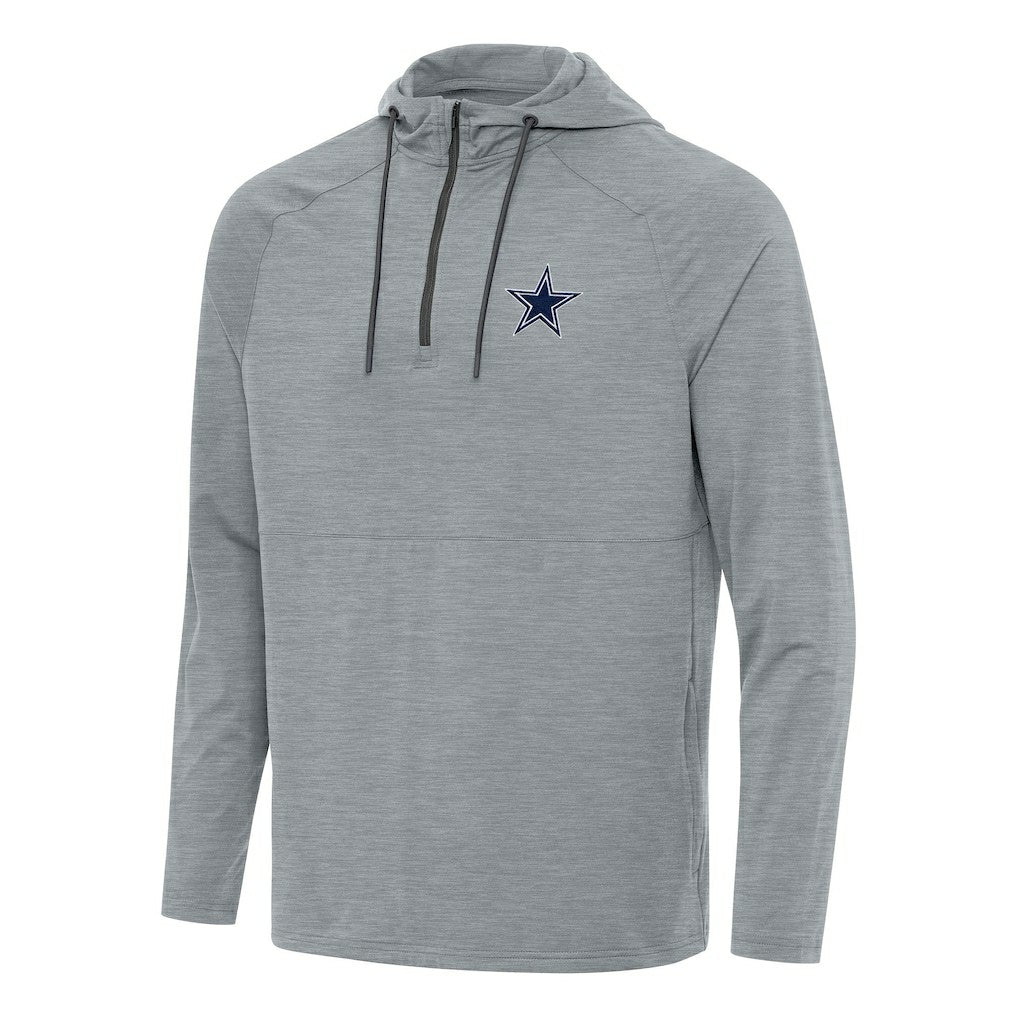 Dallas Cowboys Antigua Spikes Quarter-Zip Pullover Hoodie - Heather Gray cheap