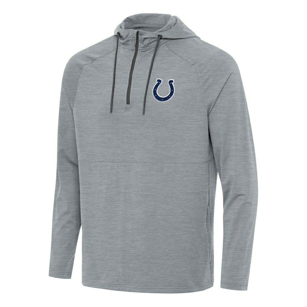 Indianapolis Colts Antigua Spikes Quarter-Zip Pullover Hoodie - Heather Gray online