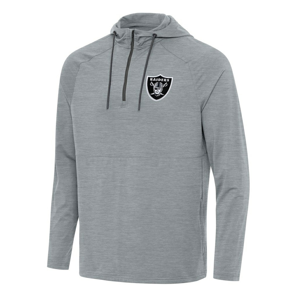 Las Vegas Raiders Antigua Spikes Quarter-Zip Pullover Hoodie - Heather Gray cheap