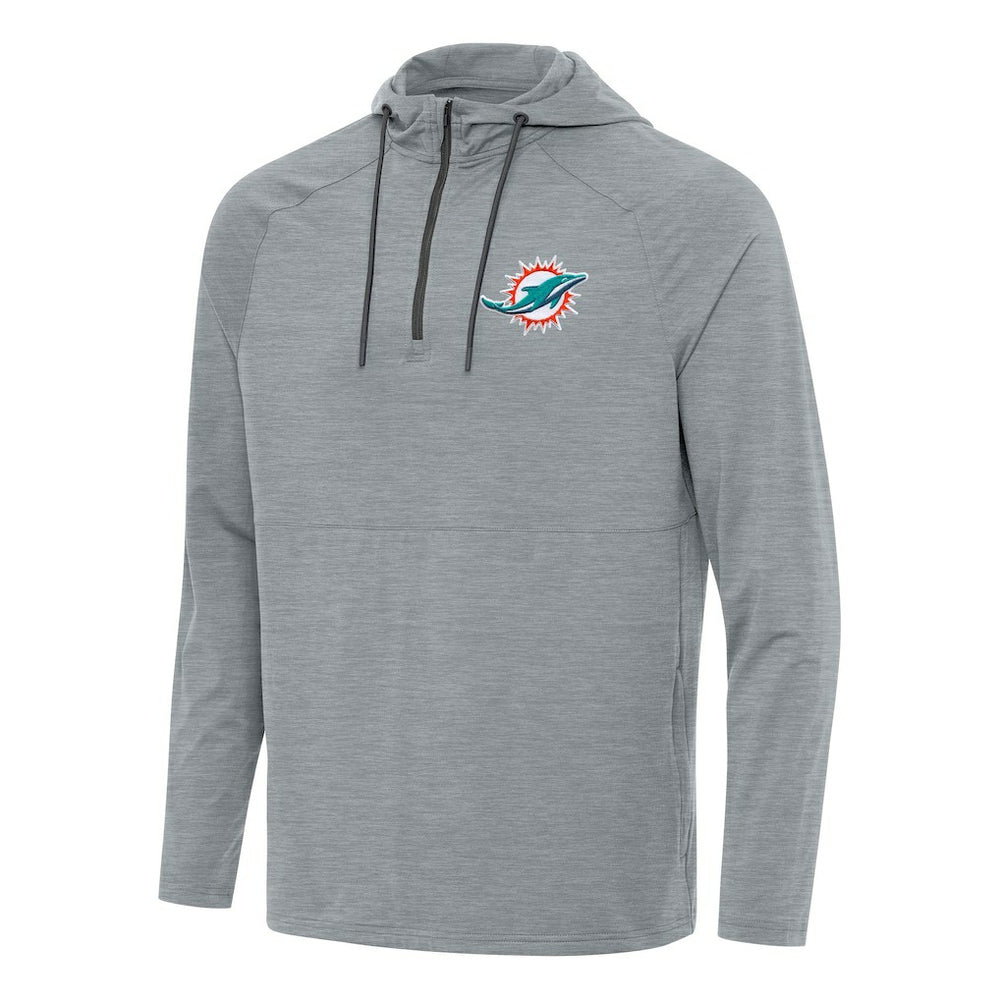 Miami Dolphins Antigua Spikes Quarter-Zip Pullover Hoodie - Heather Gray online