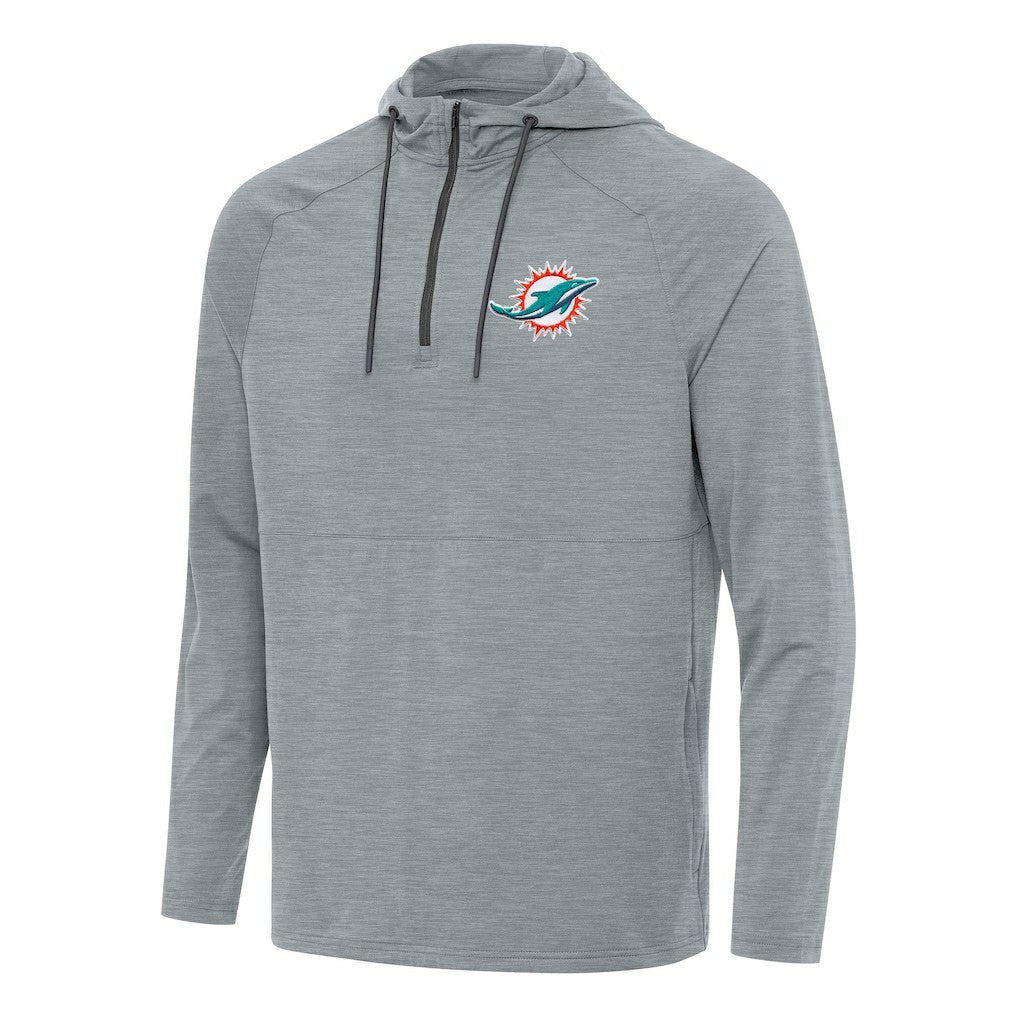 Miami Dolphins Antigua Spikes Quarter-Zip Pullover Hoodie - Heather Gray online