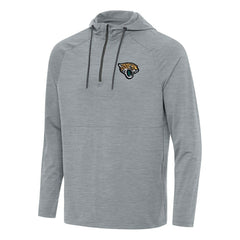 Jacksonville Jaguars Antigua Spikes Quarter-Zip Pullover Hoodie - Heather Gray on sale