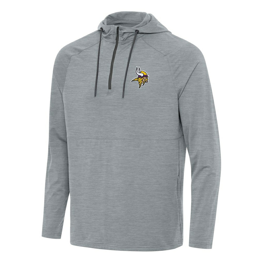 Minnesota Vikings Antigua Spikes Quarter-Zip Pullover Hoodie - Heather Gray outlet