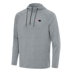New England Patriots Antigua Spikes Quarter-Zip Pullover Hoodie - Heather Gray discount