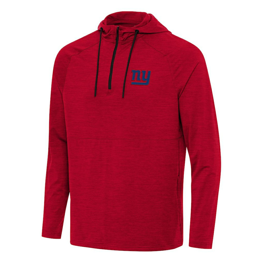 New York Giants Antigua Spikes Quarter-Zip Pullover Hoodie - Heather Red discount