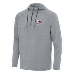 Kansas City Chiefs Antigua Spikes Quarter-Zip Pullover Hoodie - Heather Gray for sale