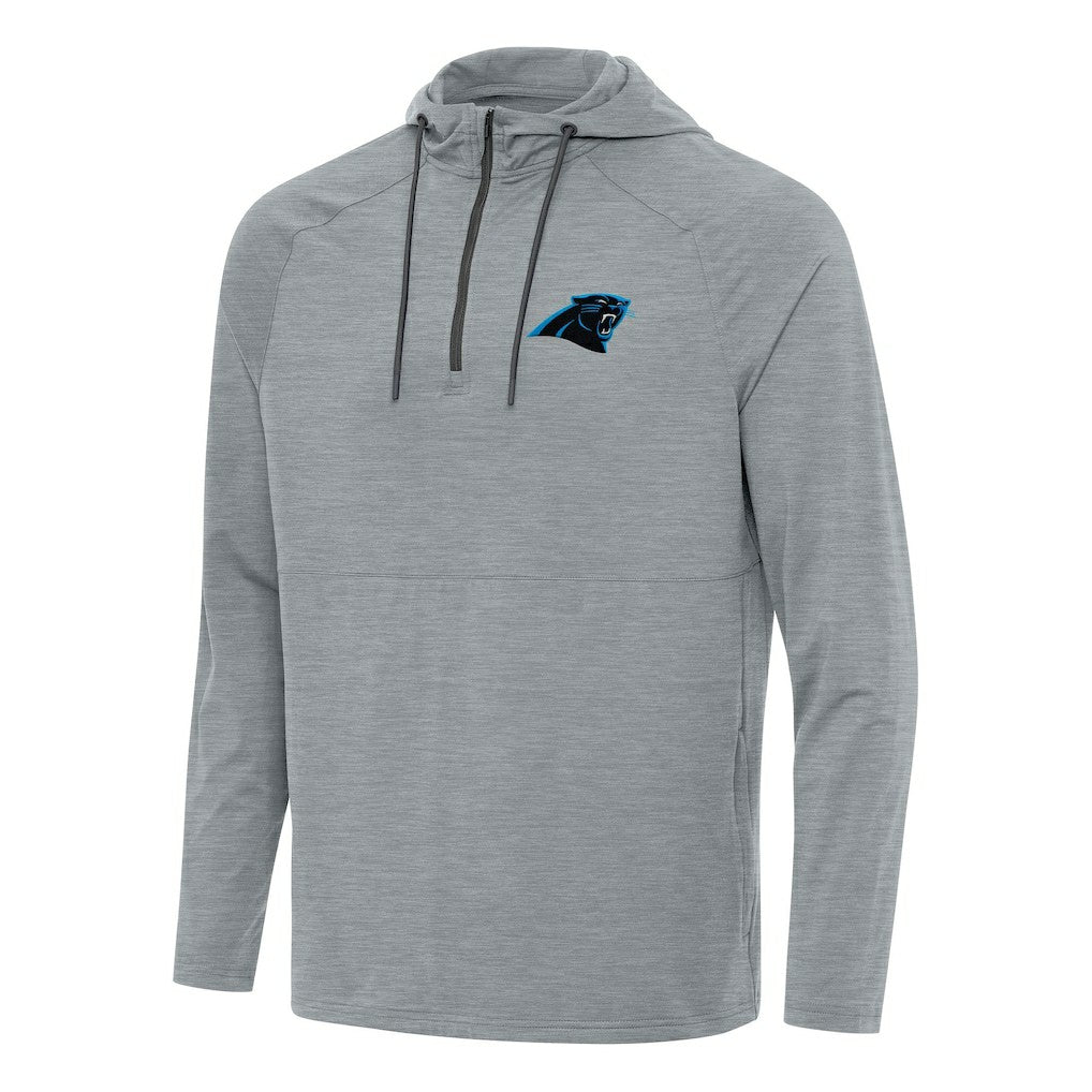 Carolina Panthers Antigua Spikes Quarter-Zip Pullover Hoodie - Heather Gray online