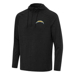Los Angeles Chargers Antigua Spikes Quarter-Zip Pullover Hoodie - Heather Black discount