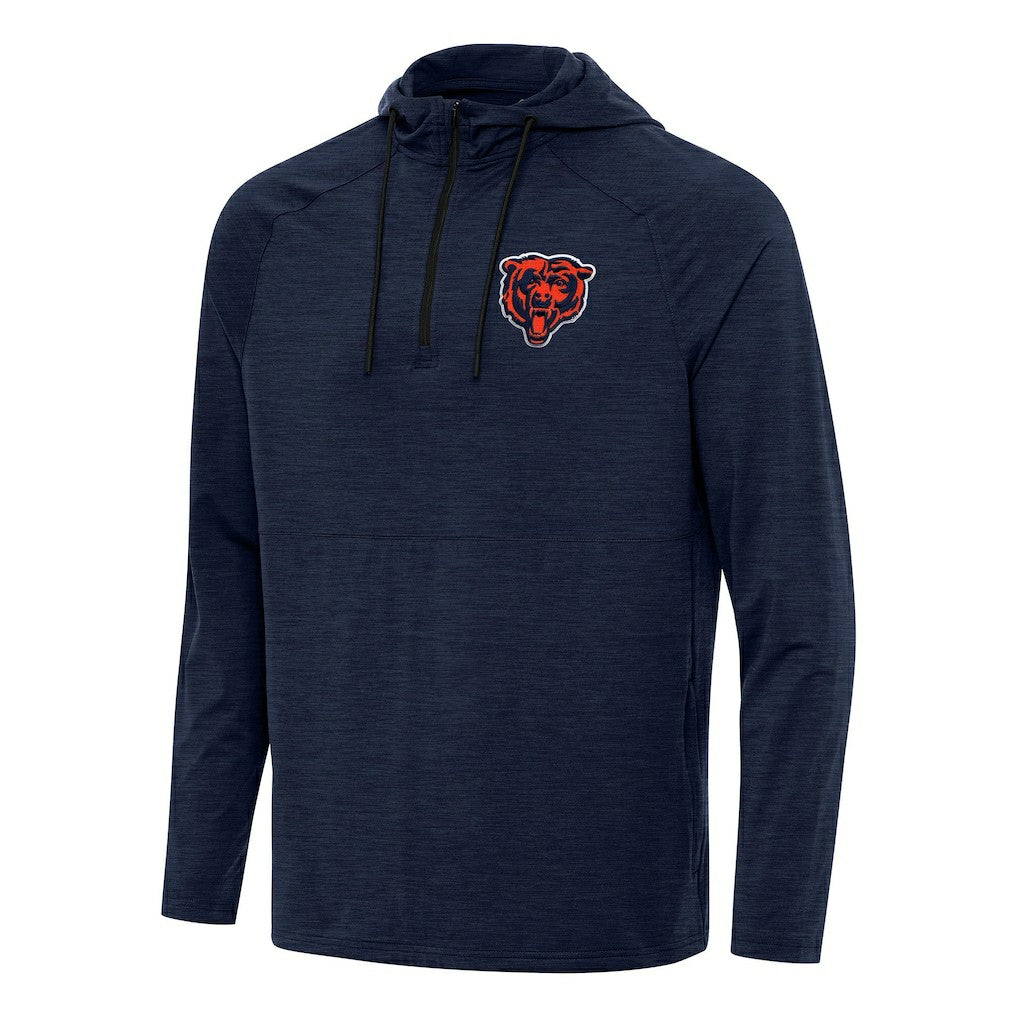 Chicago Bears Antigua Spikes Quarter-Zip Pullover Hoodie - Heather Navy outlet