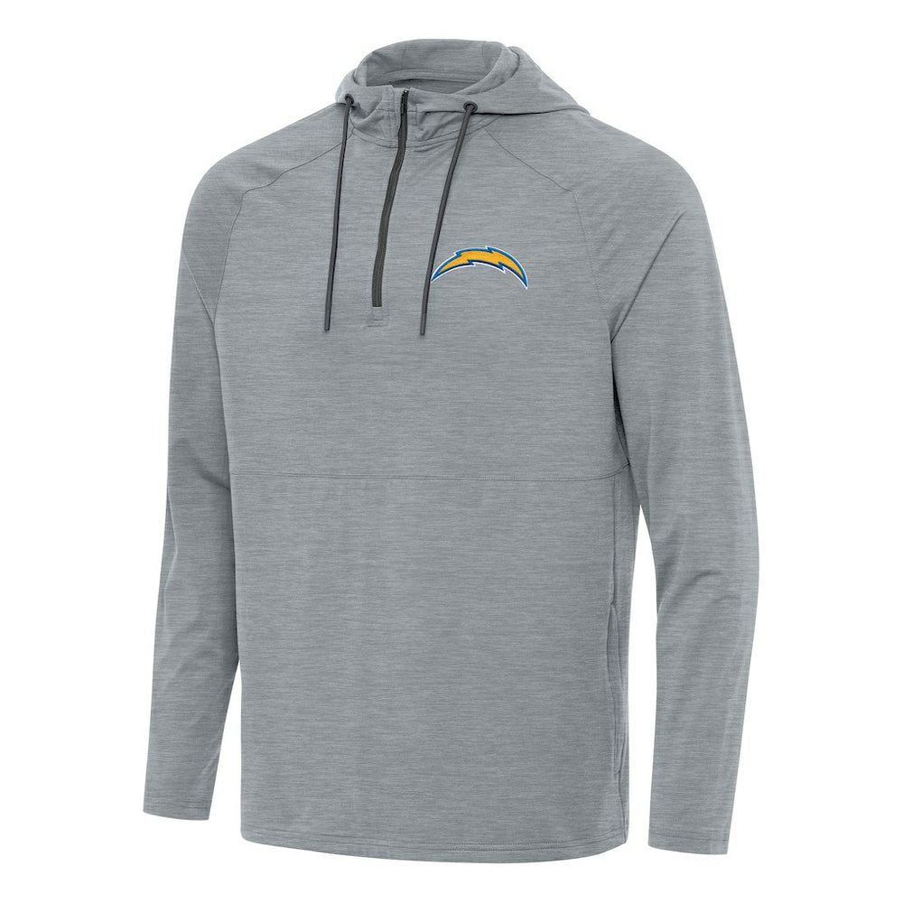 Los Angeles Chargers Antigua Spikes Quarter-Zip Pullover Hoodie - Heather Gray discount