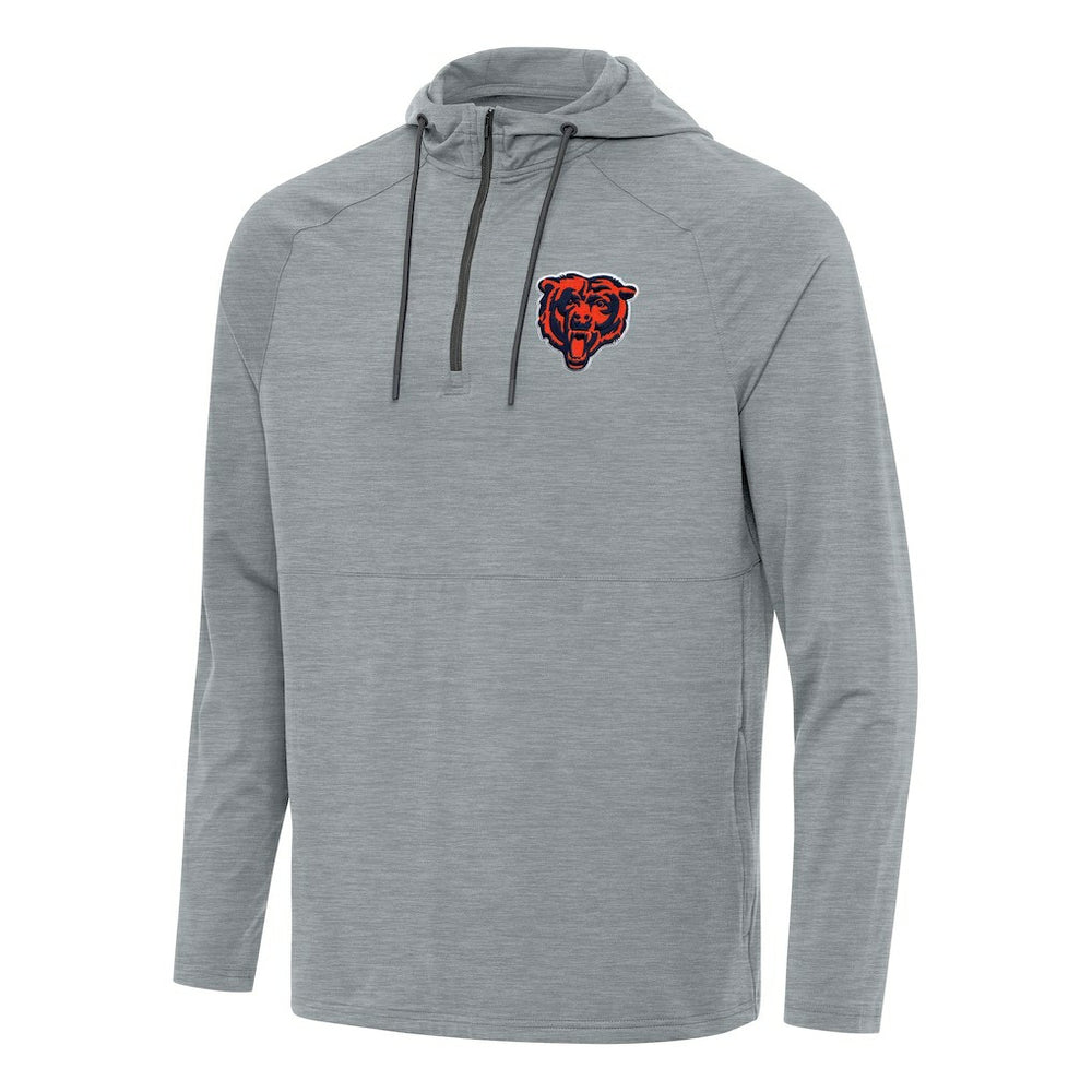 Chicago Bears Antigua Spikes Quarter-Zip Pullover Hoodie - Heather Gray on sale