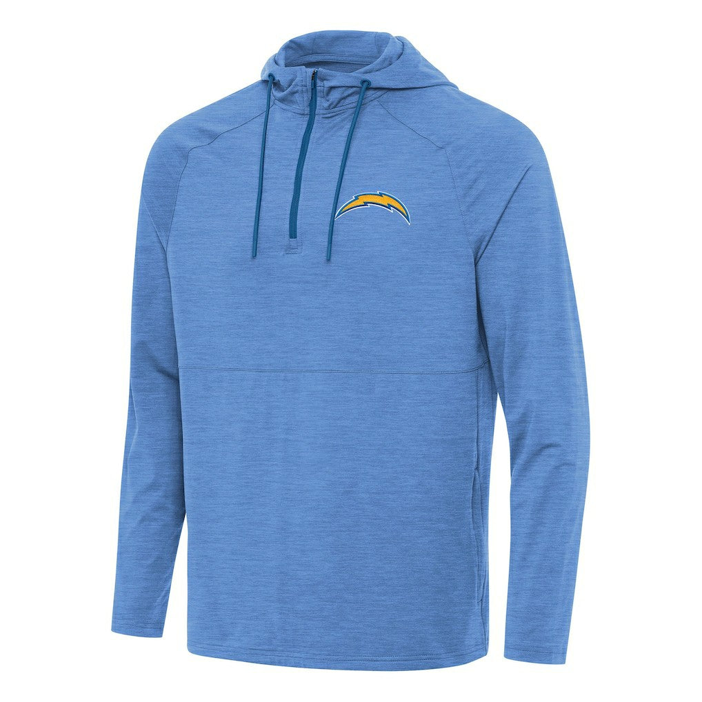 Los Angeles Chargers Antigua Spikes Quarter-Zip Pullover Hoodie - Heather Powder Blue outlet