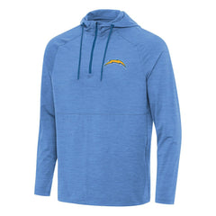 Los Angeles Chargers Antigua Spikes Quarter-Zip Pullover Hoodie - Heather Powder Blue outlet